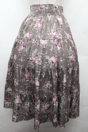 画像: axes femme / ブーケ柄スカート  カーキ S-26-03-19-053-AX-SK-HR-ZS