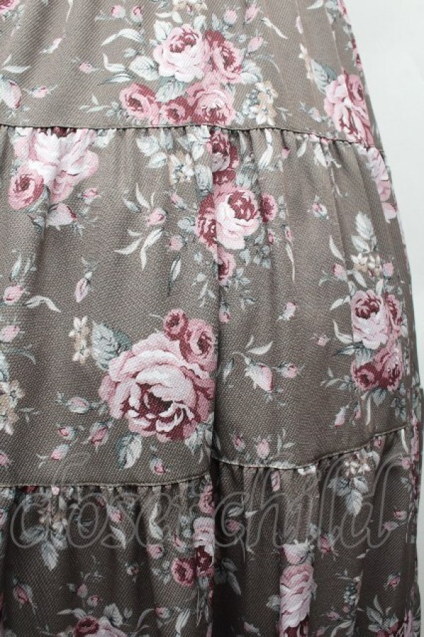 画像2: axes femme / ブーケ柄スカート  カーキ S-26-03-19-053-AX-SK-HR-ZS (2)