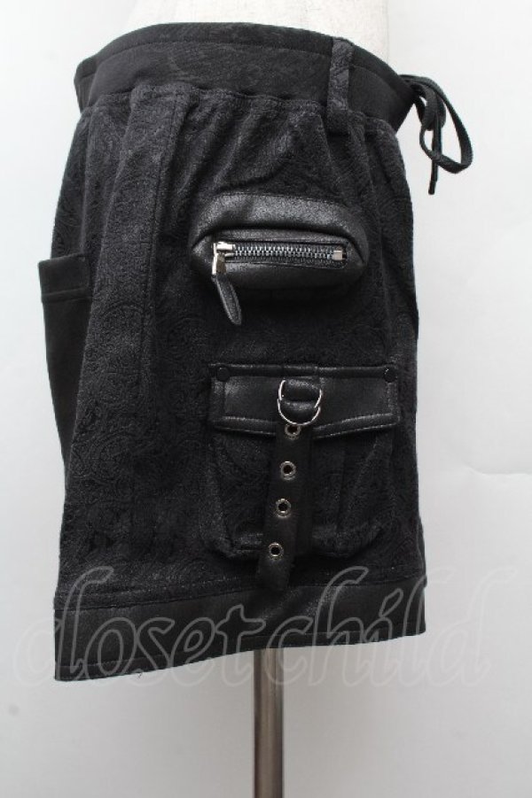 画像2: Ozz oneste / チャイナボタンショートパンツ  黒 S-26-03-19-056-OO-PA-AS-ZS (2)