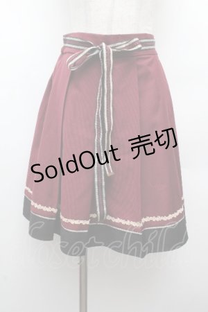 画像: axes femme POETIQUE / バイカラープリーツスカート  ワイン S-26-03-19-057-AX-SK-HR-ZS