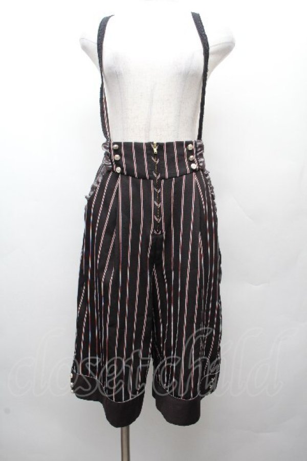 画像1: axes femme POETIQUE / サス付ハーフワイドパンツ  黒 S-26-03-19-058-AX-PA-HR-ZS (1)