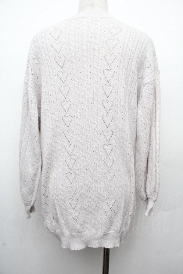 画像2: Amavel / ハート透かしあみロングカーディガン  グレー S-26-03-19-011-CA-TO-AS-ZS (2)