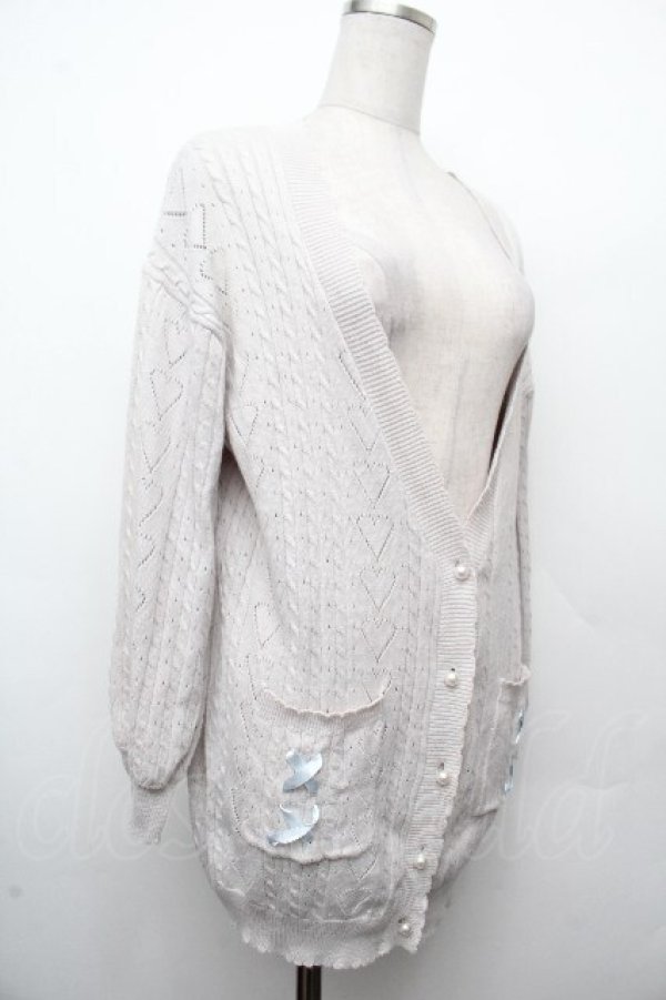 画像3: Amavel / ハート透かしあみロングカーディガン  グレー S-26-03-19-011-CA-TO-AS-ZS (3)