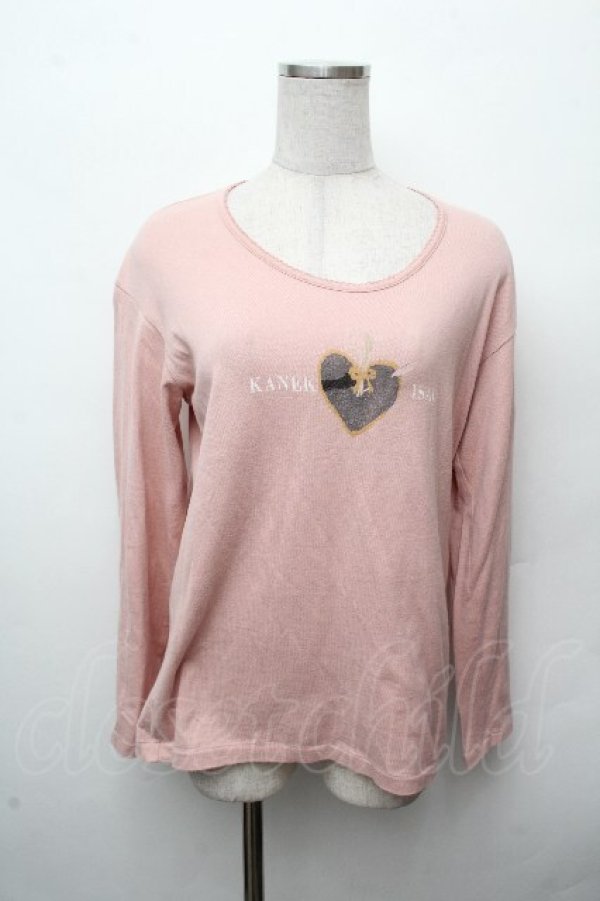 画像1: KANEKO ISAO / プリントカットソー  ピンク S-26-03-19-013-EL-TO-HR-ZS (1)