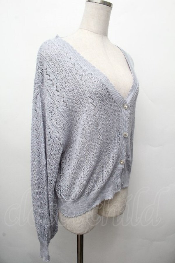 画像3: axes femme POETIQUE / 透かし編みニットカーデ  サックス S-26-03-19-015-AX-TO-AS-ZS (3)