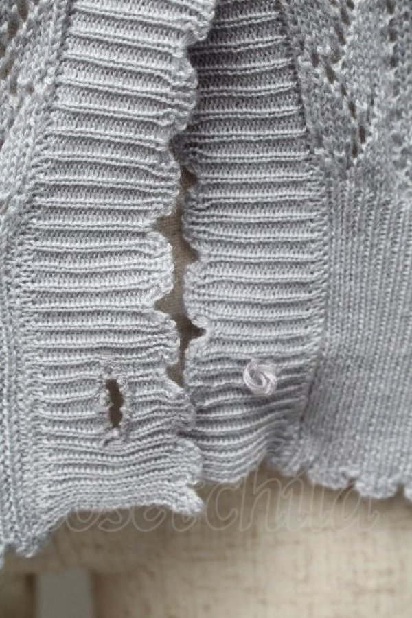 画像4: axes femme POETIQUE / 透かし編みニットカーデ  サックス S-26-03-19-015-AX-TO-AS-ZS (4)