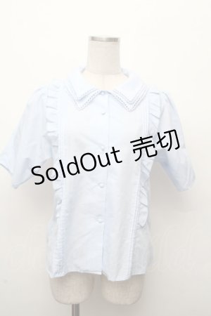 画像: Fi.n.t / ダブル衿フリルブラウス  サックス S-26-03-19-016-CA-BL-AS-ZS