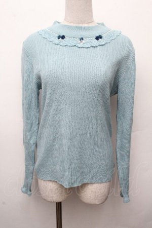 画像: axes femme / バラボトルネックニットプルオーバー  グリーン S-26-03-19-017-AX-TO-AS-ZS