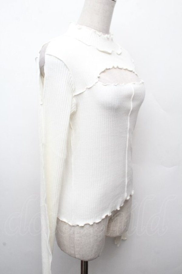 画像4: lilLilly / デコルテカットリブカットソー  オフ S-26-03-19-002-LO-TO-HR-ZS (4)