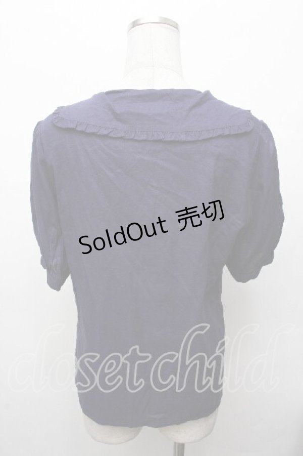 画像2: Fi.n.t / クランベリー刺繍スクエア衿ブラウス  紺 S-26-03-19-019-CA-BL-AS-ZS (2)