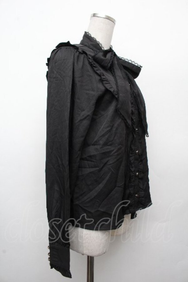 画像3: Amavel / リボンラインブラウス  黒 S-26-03-19-022-CA-BL-AS-ZS (3)