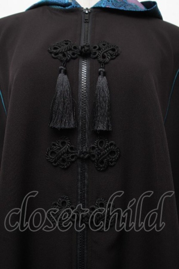 画像4: Deorart / 着物袖ジップパーカー  黒ｘ青 S-26-03-19-025-PU-TO-AS-ZS (4)