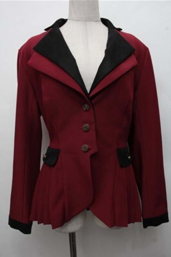 画像1: FoxTrot / プリーツジャケット  ワイン S-26-03-21-036-LO-JA-AS-ZS (1)