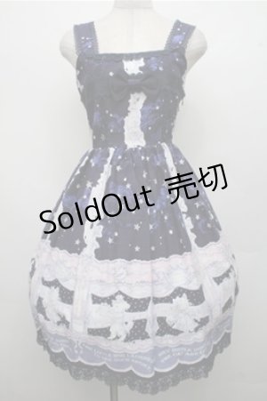 画像: BABY,THE STARS SHINE BRIGHT / 星空のマザーグース柄ジャンパースカートII  紺 S-26-03-21-044-BA-OP-AS-ZS