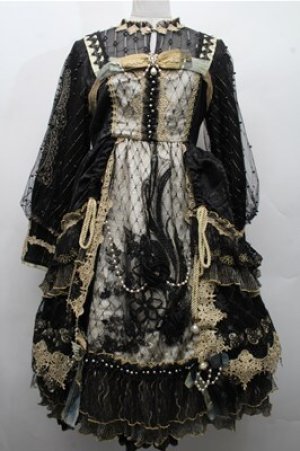 画像: 中国ロリータ / ジャガードドレス  黒 S-26-03-21-048-LO-OP-AS-ZS