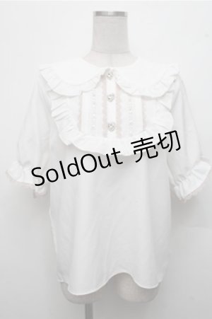 画像: DearMyLove / ヨークフリルはしごレースうさみみブラウス LL 白 S-26-03-21-024-EL-BL-AS-ZS