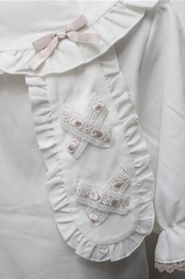 画像4: DearMyLove / ヨークフリルはしごレースうさみみブラウス LL 白 S-26-03-21-024-EL-BL-AS-ZS (4)