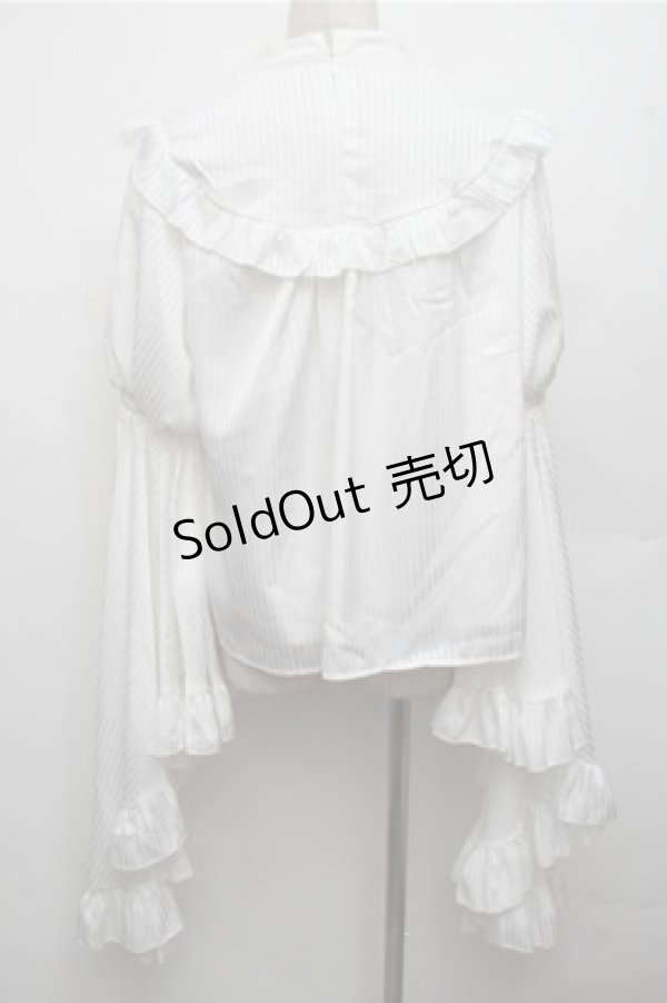 画像2: LOLITA / ストライプ姫袖ブラウス  白 S-26-03-21-026-LO-BL-AS-ZS (2)