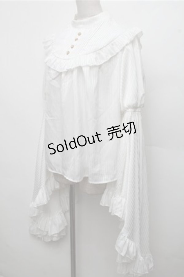 画像3: LOLITA / ストライプ姫袖ブラウス  白 S-26-03-21-026-LO-BL-AS-ZS (3)