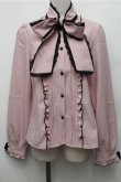 画像1: DearMyLove / レースふちどりボウタイリボンフリルブラウス L ピンク S-26-03-21-031-EL-BL-AS-ZS (1)
