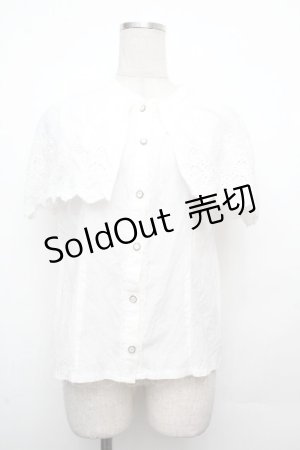 画像: axes femme POETIQUE / 刺繍ケープ風ノースリブラウス  白 S-26-03-23-001-AX-BL-AS-ZS