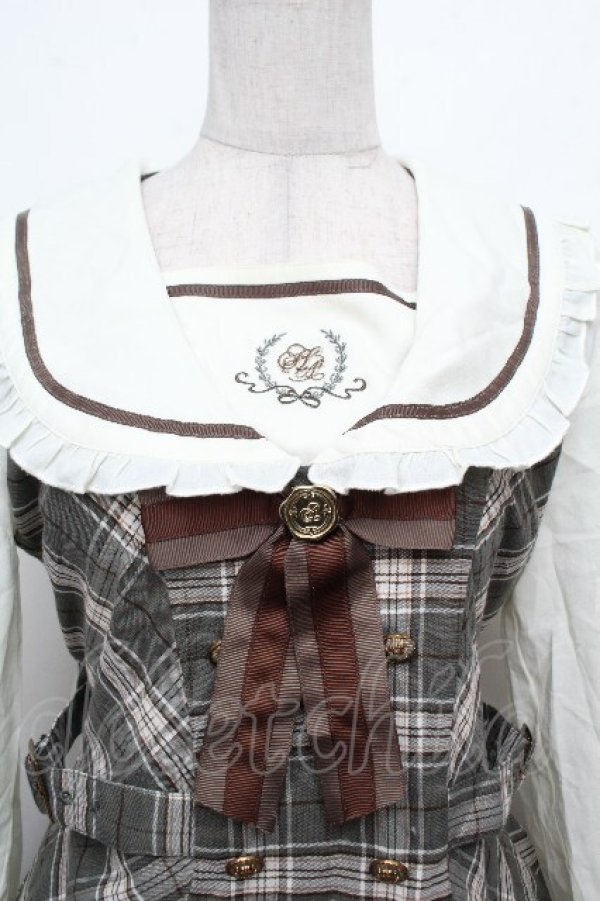 画像4: Amavel / Histoire Emblemフリルセーラーワンピース  オフｘカーキ S-26-03-23-034-CA-OP-HR-ZS (4)