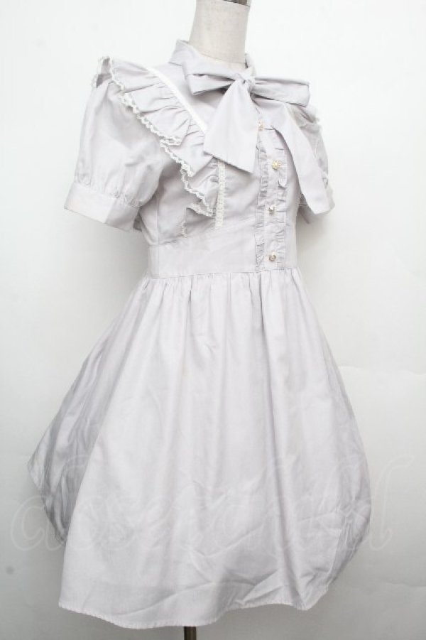 画像3: Ank Rouge / ボウタイフリルワンピース  グレー S-26-03-23-036-CA-OP-HR-ZS (3)