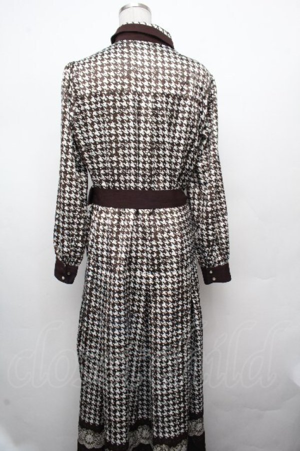 画像2: axes femme NOSTALGIE / 千鳥ワンピース  ブラウン S-26-03-23-038-AX-OP-AS-ZS (2)