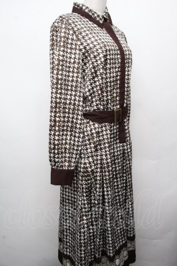 画像3: axes femme NOSTALGIE / 千鳥ワンピース  ブラウン S-26-03-23-038-AX-OP-AS-ZS (3)