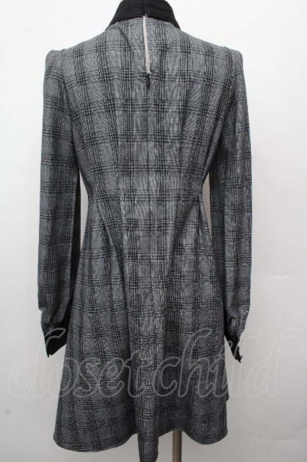 画像2: EAT ME / シャツカラーデコルテワンピース  グレーｘ黒 S-26-03-23-039-LO-OP-AS-ZS (2)