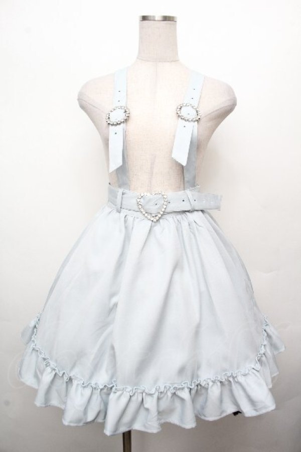 画像1: DearMyLove / ストーンバックルサスフリルスカート  サックス S-26-03-23-048-EL-SK-HR-ZS (1)