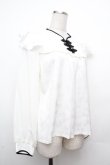 画像3: axes femme / チャイナ釦ジャカードブラウス  白 S-26-03-23-005-AX-BL-AS-ZS (3)
