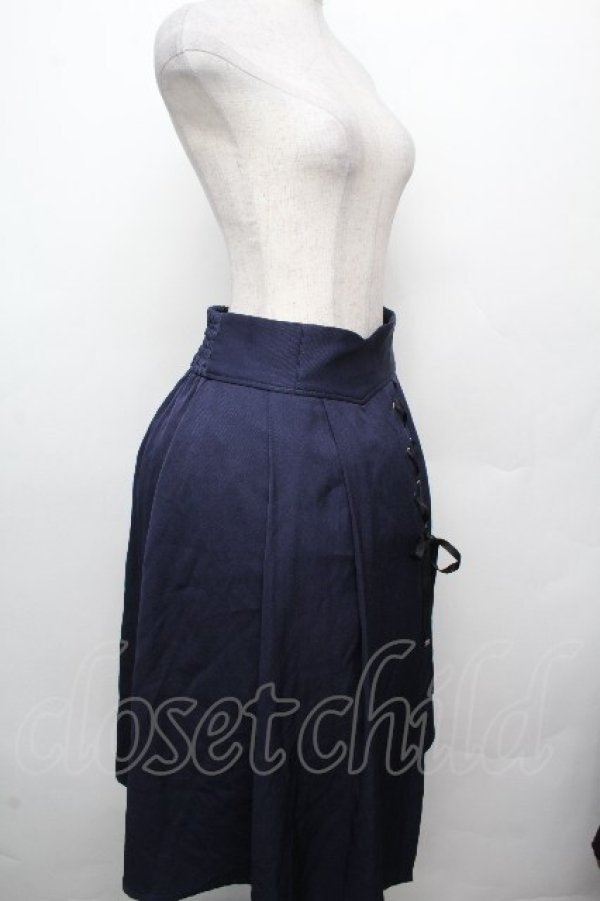 画像3: axes femme POETIQUE / ダークマリンスリットスカート  紺 S-26-03-23-051-AX-SK-HR-ZS (3)