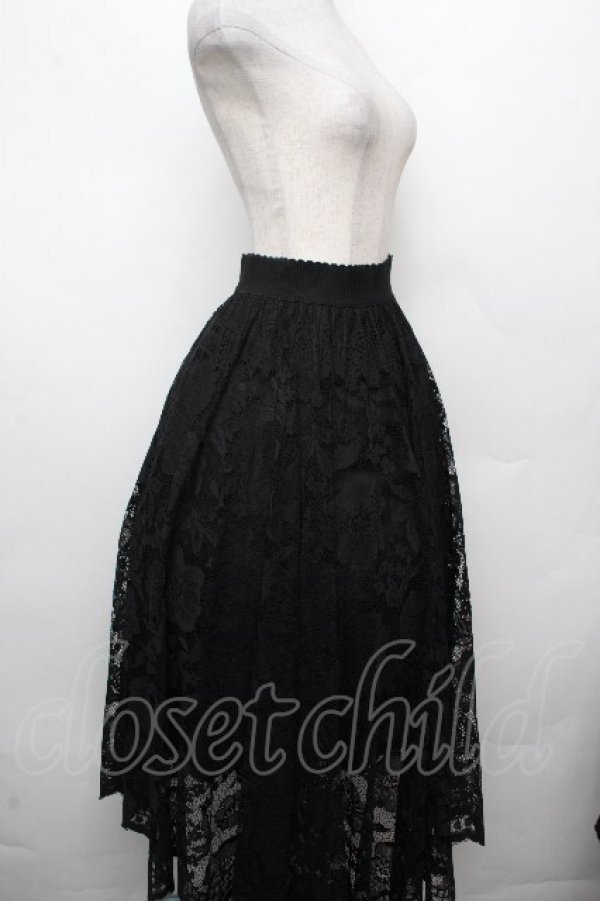 画像3: axes femme / レースサーキュラースカート  黒 S-26-03-23-052-AX-SK-HR-ZS (3)