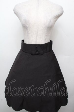 画像: Ank Rouge / 裾スカラップリボンスカート  黒 S-26-03-23-055-CA-PA-HR-ZS