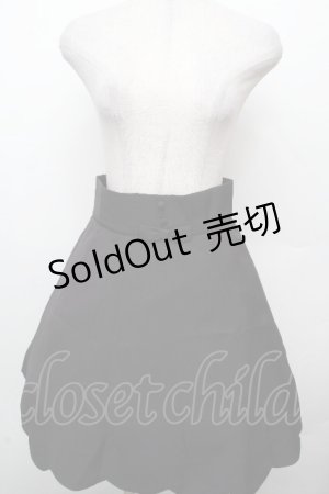 画像: Ank Rouge / 裾スカラップリボンスカート  黒 S-26-03-23-055-CA-PA-HR-ZS