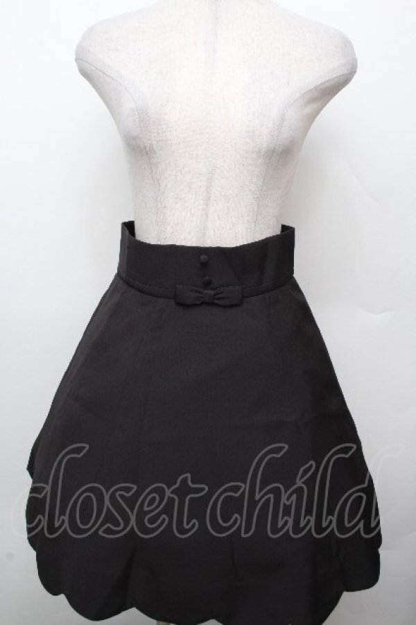 画像1: Ank Rouge / 裾スカラップリボンスカート  黒 S-26-03-23-055-CA-PA-HR-ZS (1)