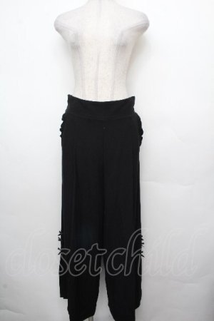 画像: axes femme POETIQUE / プチリボンスリットワイドパンツ  黒 S-26-03-23-060-AX-PA-AS-ZS