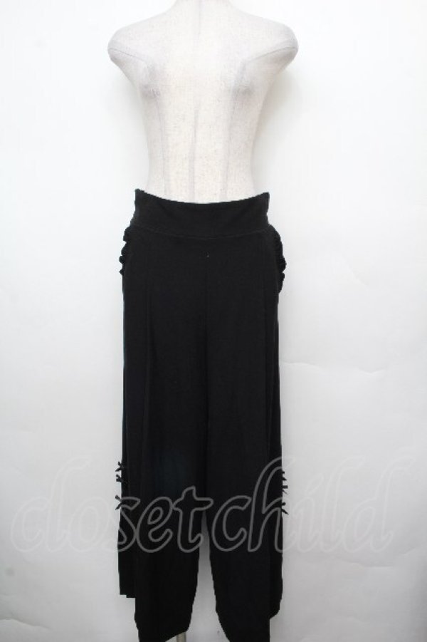 画像1: axes femme POETIQUE / プチリボンスリットワイドパンツ  黒 S-26-03-23-060-AX-PA-AS-ZS (1)