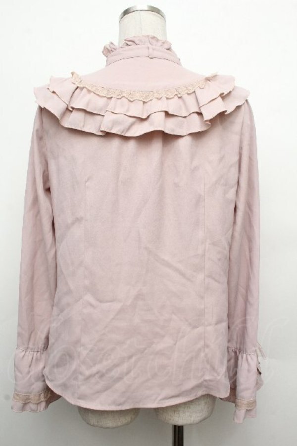 画像2: axes femme / フリル袖ブラウス  ピンク S-26-03-23-012-AX-BL-AS-ZS (2)