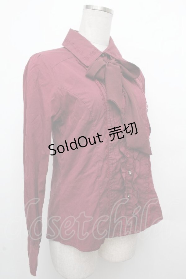 画像3: axes femme / ローズ刺繍フリルブラウス  オフ S-26-03-23-020-AX-BL-AS-ZS (3)