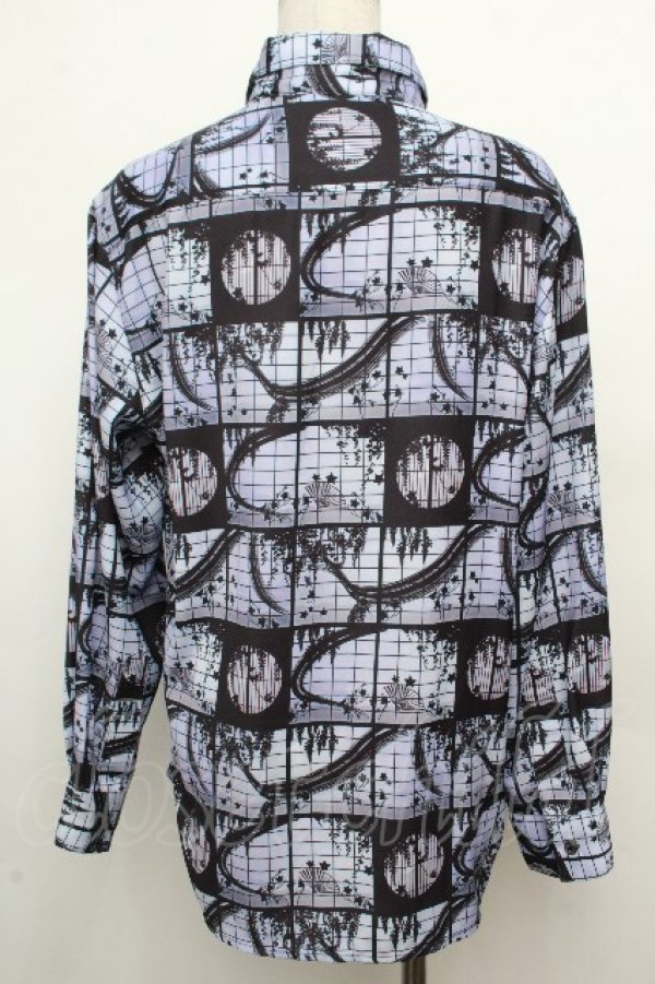 画像2: AXES-X / 影絵柄プリントシャツ  パープル S-26-03-23-024-LO-BL-HR-ZS (2)