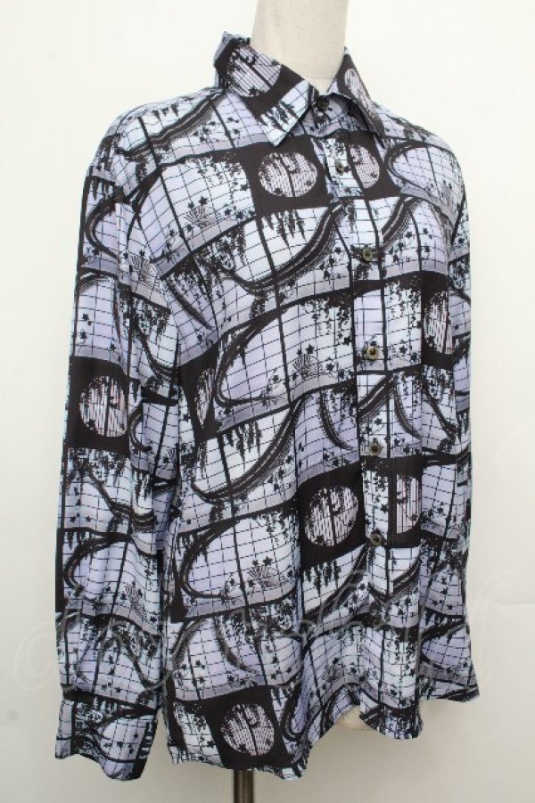 画像3: AXES-X / 影絵柄プリントシャツ  パープル S-26-03-23-024-LO-BL-HR-ZS (3)