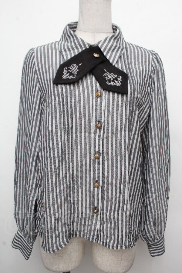 画像1: Amavel / ストライプブラウス  グレー S-26-03-23-026-CA-BL-AS-ZS (1)