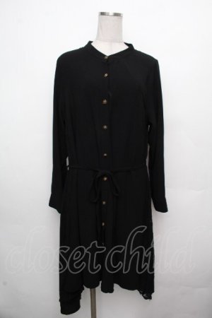 画像: axes femme / サイドレース切替ワンピース  黒 S-26-03-23-027-AX-BL-AS-ZS