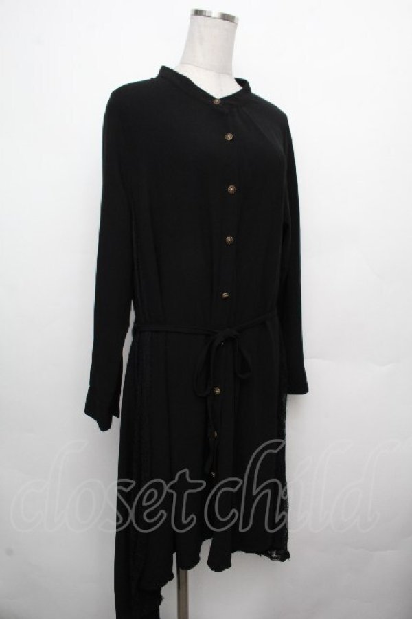 画像3: axes femme / サイドレース切替ワンピース  黒 S-26-03-23-027-AX-BL-AS-ZS (3)