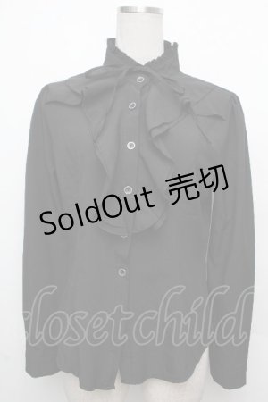 画像: LOLITA / フリルブラウス  黒 S-26-03-23-028-LO-BL-AS-ZS