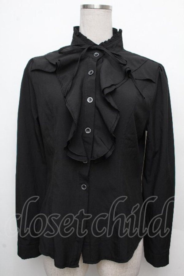 画像1: LOLITA / フリルブラウス  黒 S-26-03-23-028-LO-BL-AS-ZS (1)