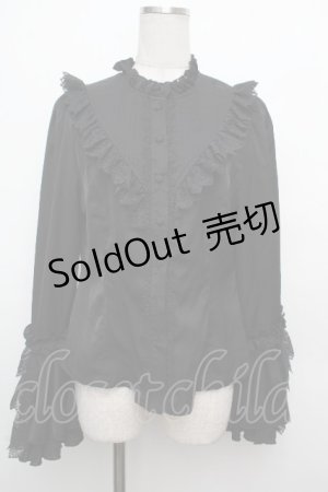 画像: Hoshibako Works / 星夜の旅　姫袖ブラウス  黒 S-26-03-23-030-LO-BL-AS-ZS