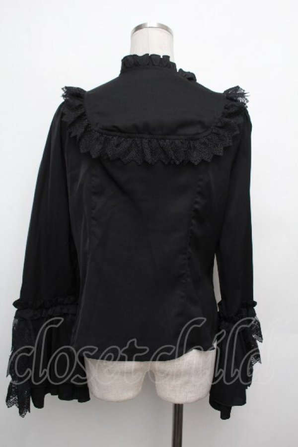 画像2: Hoshibako Works / 星夜の旅　姫袖ブラウス  黒 S-26-03-23-030-LO-BL-AS-ZS (2)